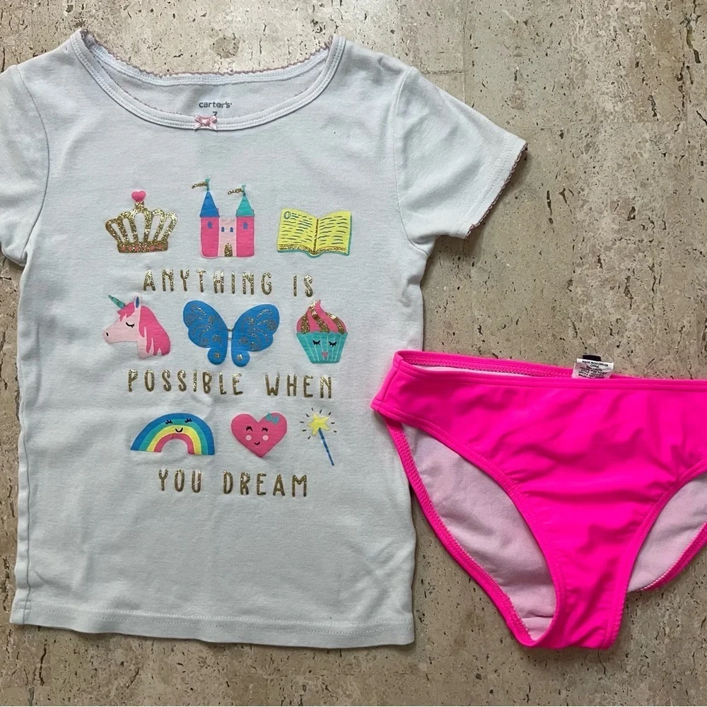 Bundle- Girls Size 7 Jeans, T-Shirts, Romper